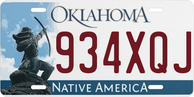 OK license plate 934XQJ