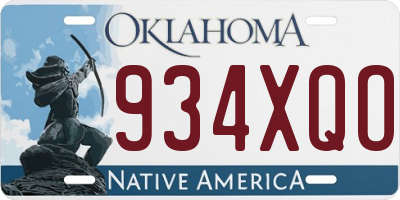 OK license plate 934XQO