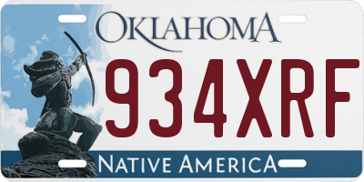 OK license plate 934XRF