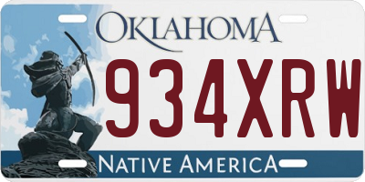 OK license plate 934XRW