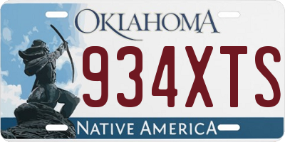 OK license plate 934XTS