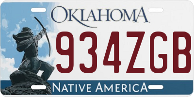 OK license plate 934ZGB