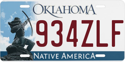 OK license plate 934ZLF