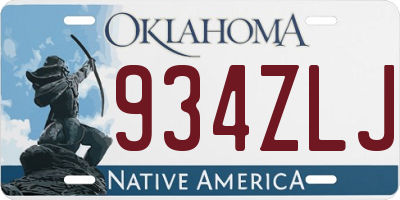 OK license plate 934ZLJ