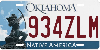 OK license plate 934ZLM