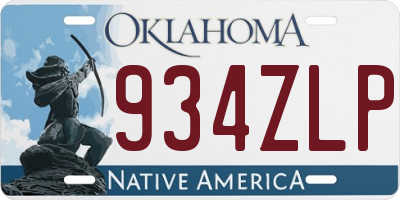 OK license plate 934ZLP