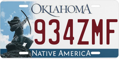 OK license plate 934ZMF