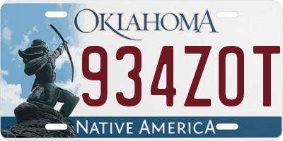 OK license plate 934ZOT