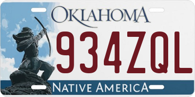 OK license plate 934ZQL