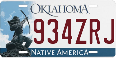 OK license plate 934ZRJ