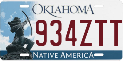 OK license plate 934ZTT