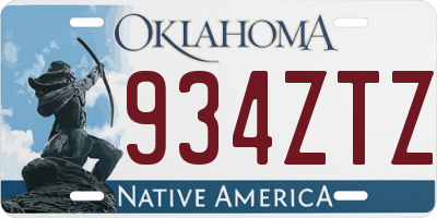 OK license plate 934ZTZ