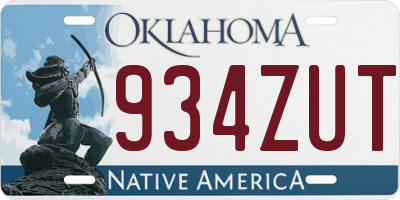 OK license plate 934ZUT