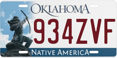 OK license plate 934ZVF