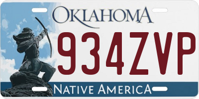 OK license plate 934ZVP