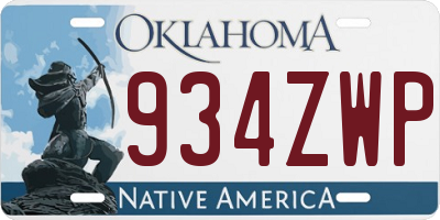 OK license plate 934ZWP