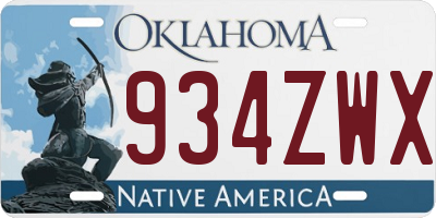 OK license plate 934ZWX