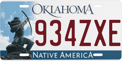 OK license plate 934ZXE