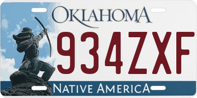 OK license plate 934ZXF