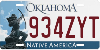 OK license plate 934ZYT