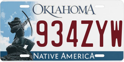 OK license plate 934ZYW