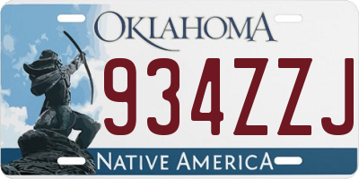 OK license plate 934ZZJ