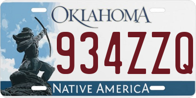 OK license plate 934ZZQ