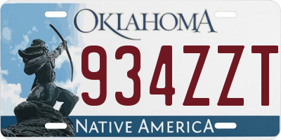 OK license plate 934ZZT