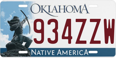 OK license plate 934ZZW