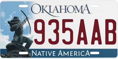 OK license plate 935AAB