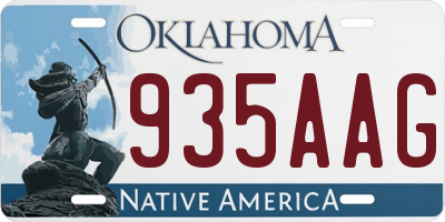 OK license plate 935AAG