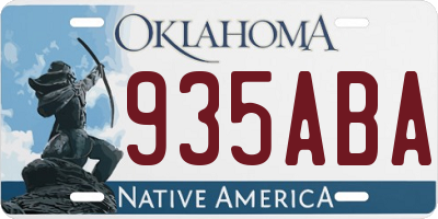 OK license plate 935ABA