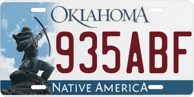 OK license plate 935ABF