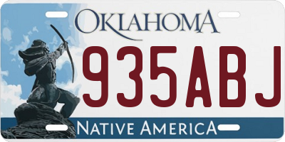 OK license plate 935ABJ