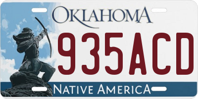 OK license plate 935ACD