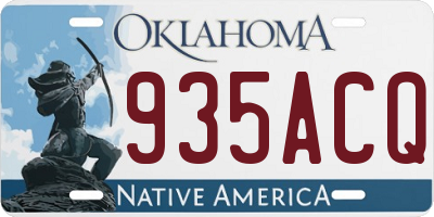 OK license plate 935ACQ