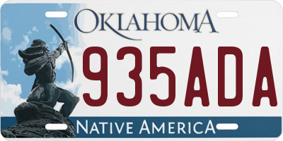 OK license plate 935ADA