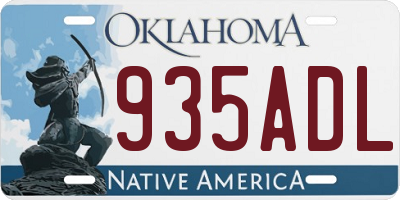 OK license plate 935ADL