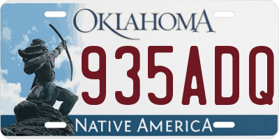 OK license plate 935ADQ