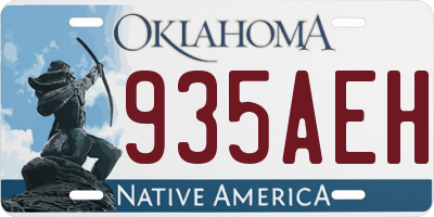 OK license plate 935AEH