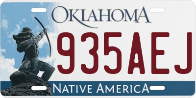 OK license plate 935AEJ