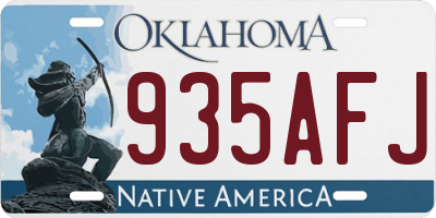 OK license plate 935AFJ