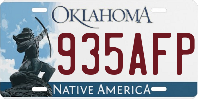 OK license plate 935AFP