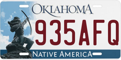 OK license plate 935AFQ