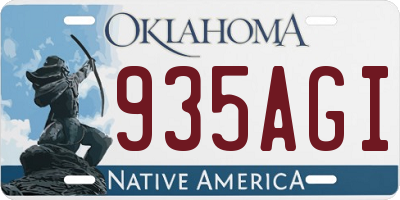 OK license plate 935AGI