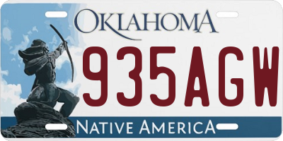 OK license plate 935AGW