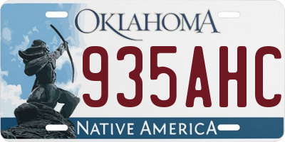 OK license plate 935AHC