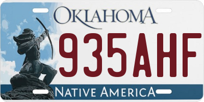 OK license plate 935AHF