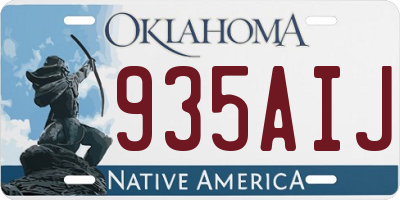 OK license plate 935AIJ