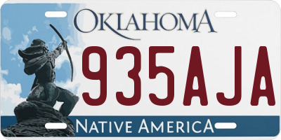 OK license plate 935AJA